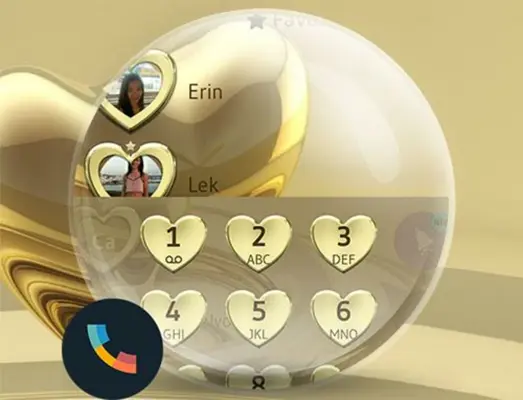 Theme Dialer Metal Gold Heart android App screenshot 0