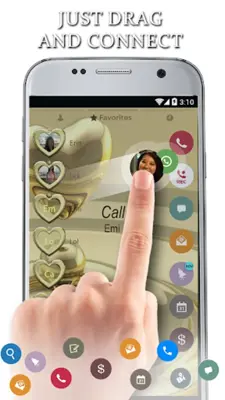 Theme Dialer Metal Gold Heart android App screenshot 3
