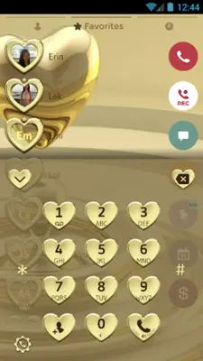 Theme Dialer Metal Gold Heart android App screenshot 4