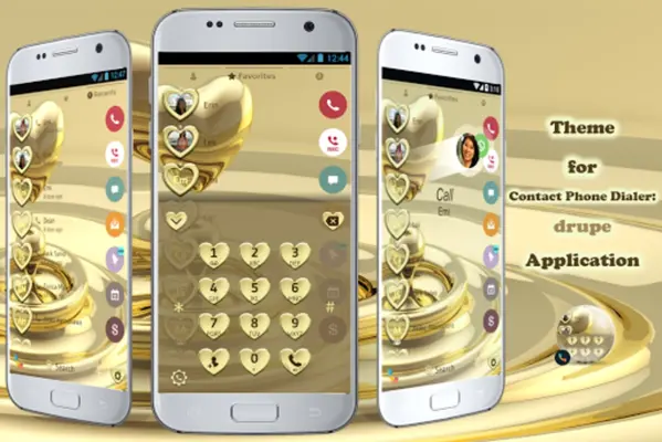 Theme Dialer Metal Gold Heart android App screenshot 5